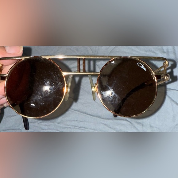 Cazal Gold Sunglasses with Black Lenses
